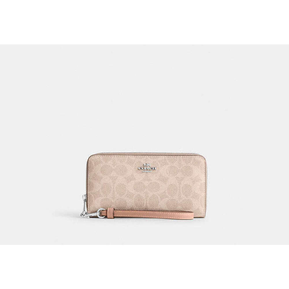 Long Zip Around Wallet In Signature Canvas